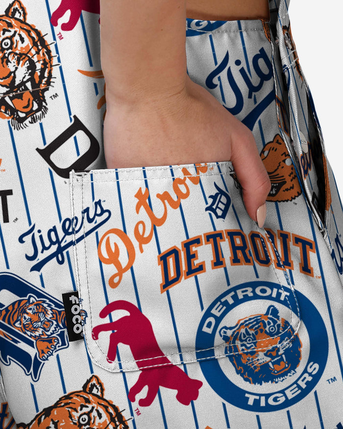 Detroit Tigers Womens Historic Print Bib Shortalls FOCO - FOCO.com