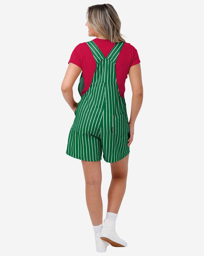 Philadelphia Phillies Womens Kelly Green Pinstripe Bib Shortalls FOCO - FOCO.com