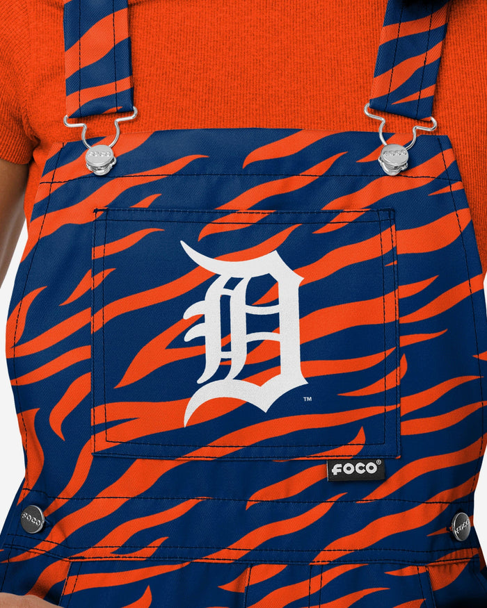 Detroit Tigers Womens Tiger Stripe Thematic Bib Shortalls FOCO - FOCO.com