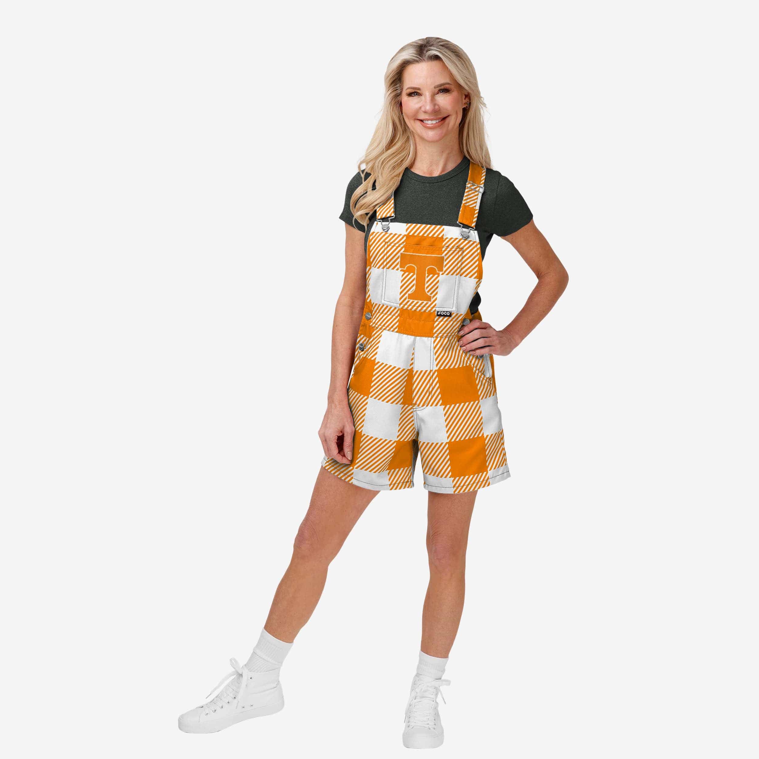 Tennessee Volunteers Womens Plaid Bib Shortalls FOCO