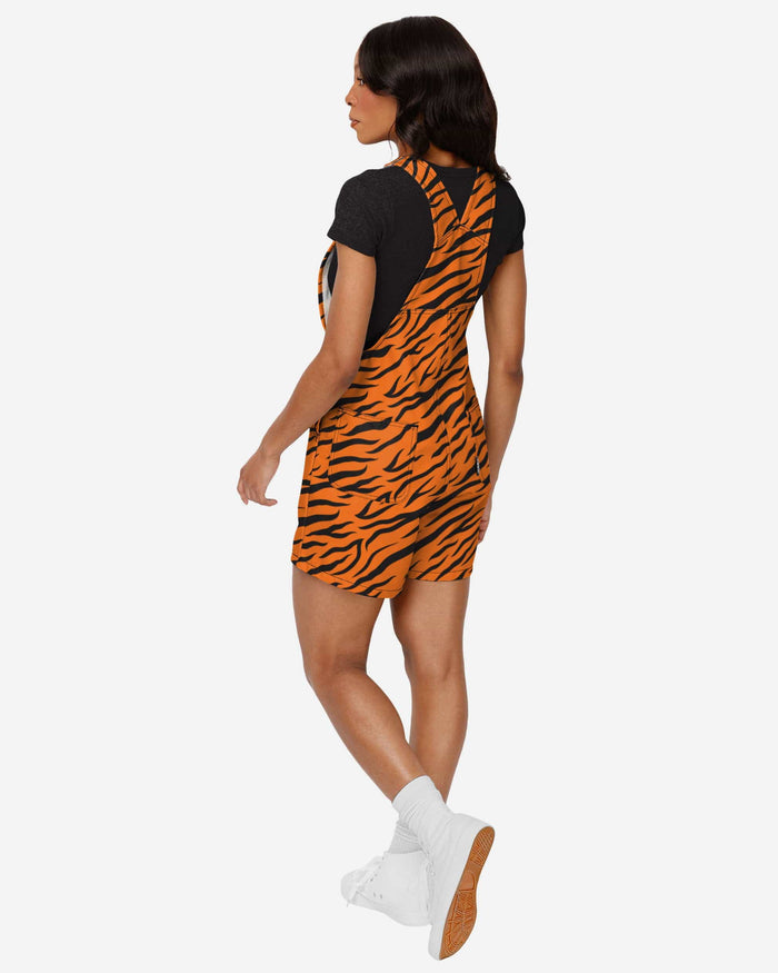 Cincinnati Bengals Womens Tiger Stripe Thematic Bib Shortalls FOCO - FOCO.com