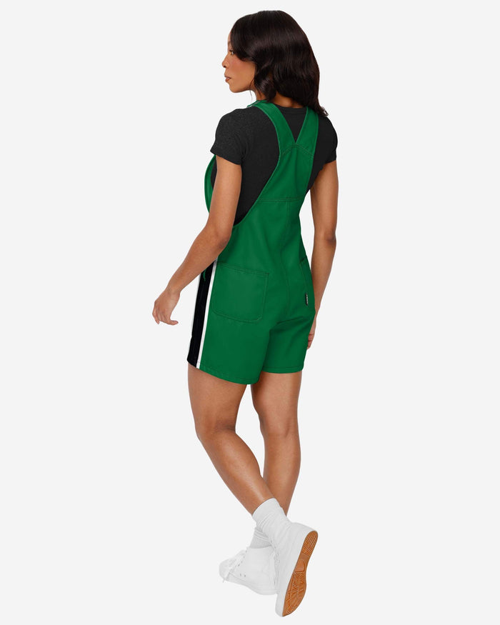 Philadelphia Eagles Womens Kelly Green Team Stripe Bib Shortalls FOCO - FOCO.com