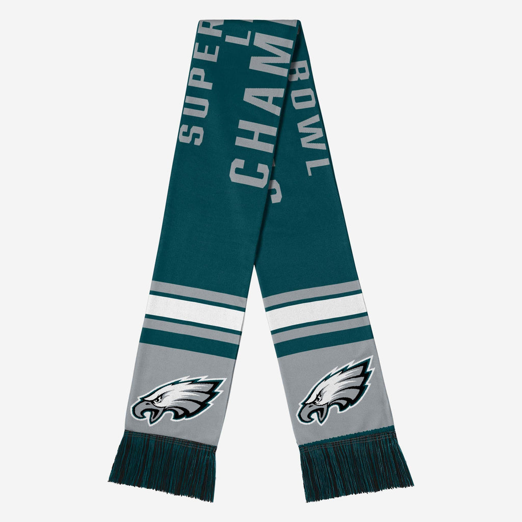 Philadelphia Eagles Super Bowl LIX Champions Acrylic Scarf FOCO - FOCO.com