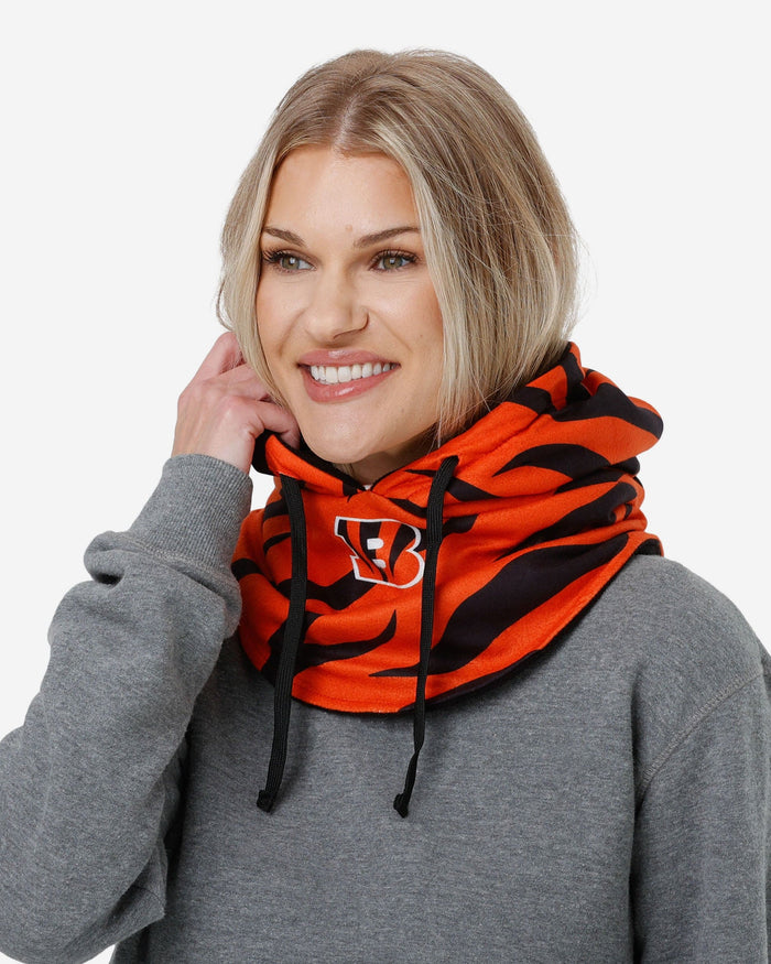 Cincinnati Bengals Alternate Team Color Drawstring Hooded Gaiter FOCO - FOCO.com