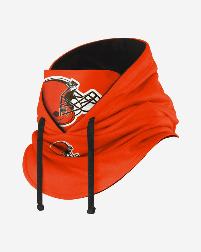 Cleveland Browns Alternate Team Color Drawstring Hooded Gaiter FOCO - FOCO.com