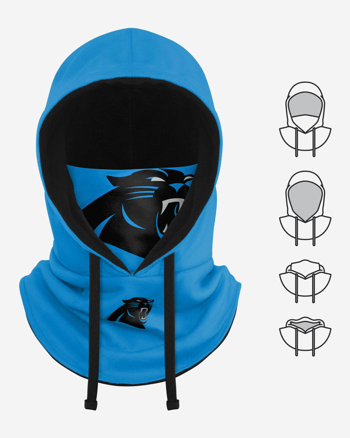 Carolina Panthers Alternate Team Color Drawstring Hooded Gaiter FOCO - FOCO.com