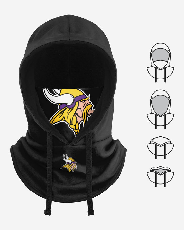 Minnesota Vikings Black Drawstring Hooded Gaiter FOCO - FOCO.com
