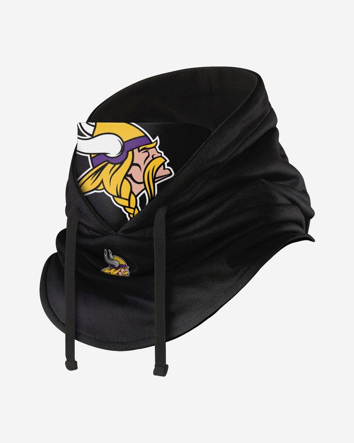 Minnesota Vikings Black Drawstring Hooded Gaiter FOCO - FOCO.com