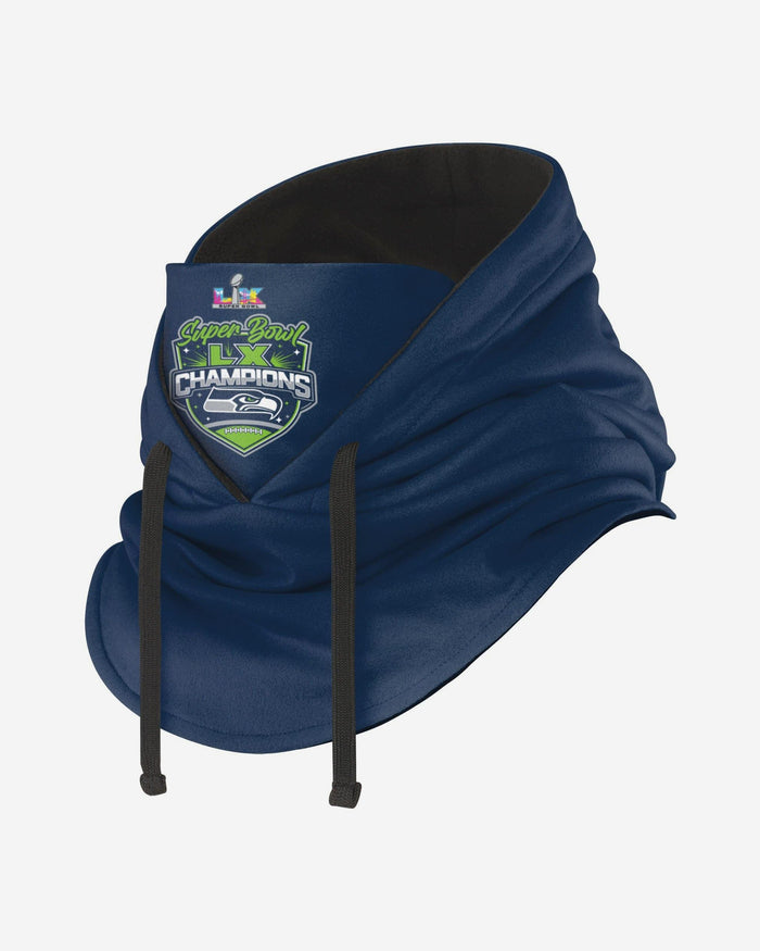 Seattle Seahawks Super Bowl LX Champions Hooded Gaiter Scarf FOCO - FOCO.com