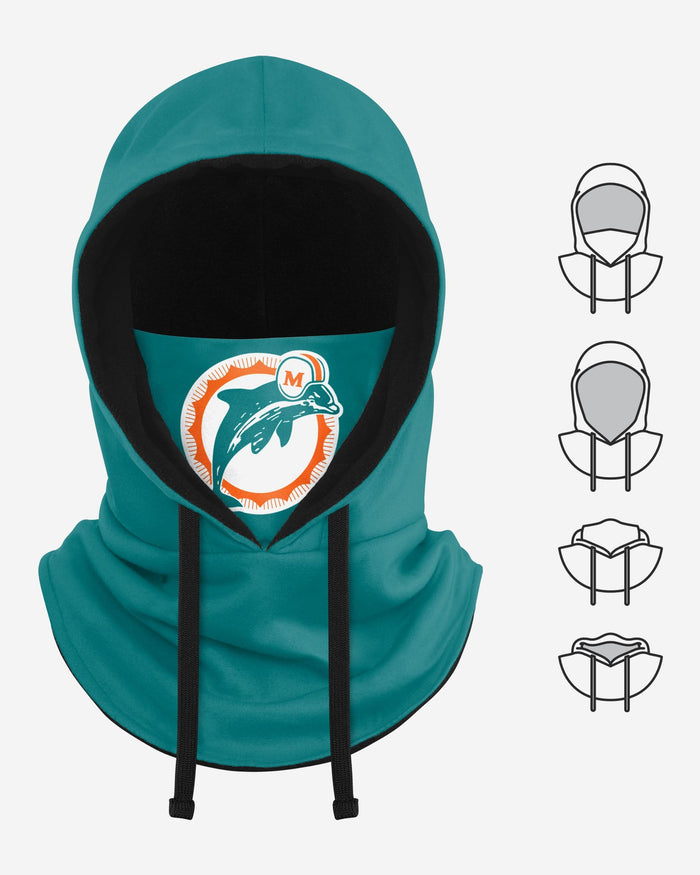Miami Dolphins Retro Drawstring Hooded Gaiter FOCO - FOCO.com