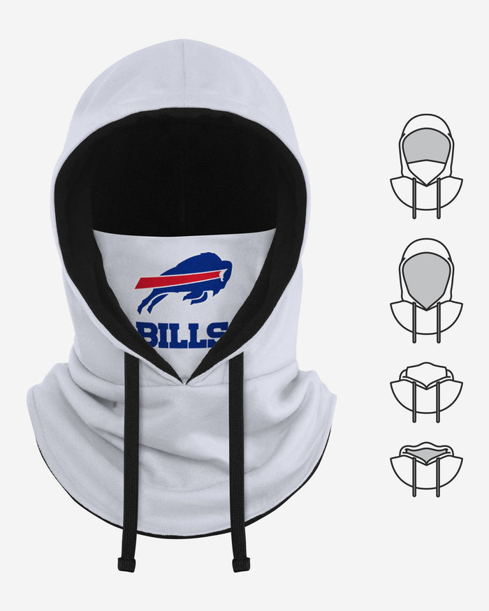 Buffalo Bills White Drawstring Hooded Gaiter FOCO - FOCO.com