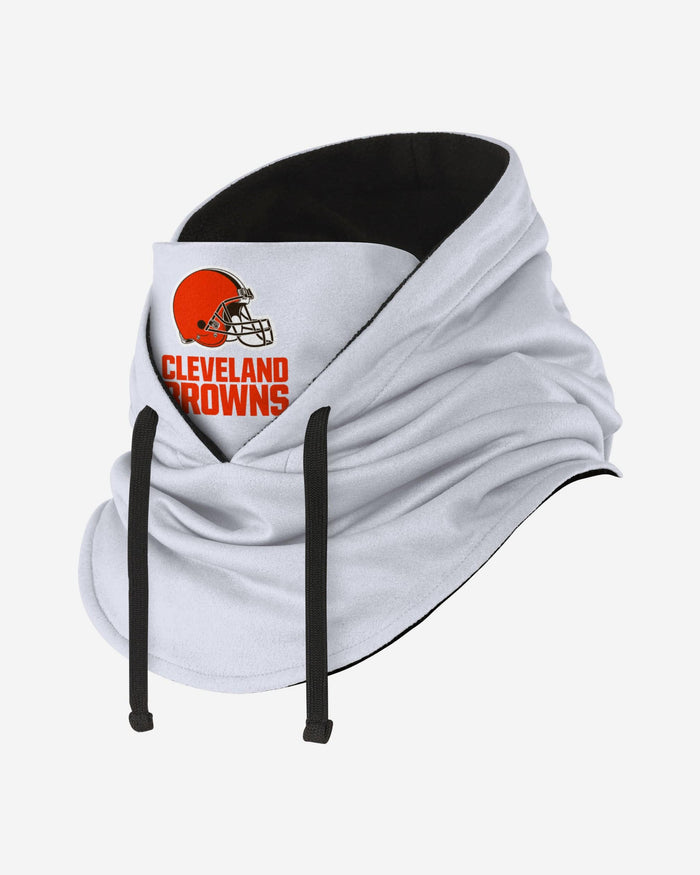Cleveland Browns White Drawstring Hooded Gaiter FOCO - FOCO.com