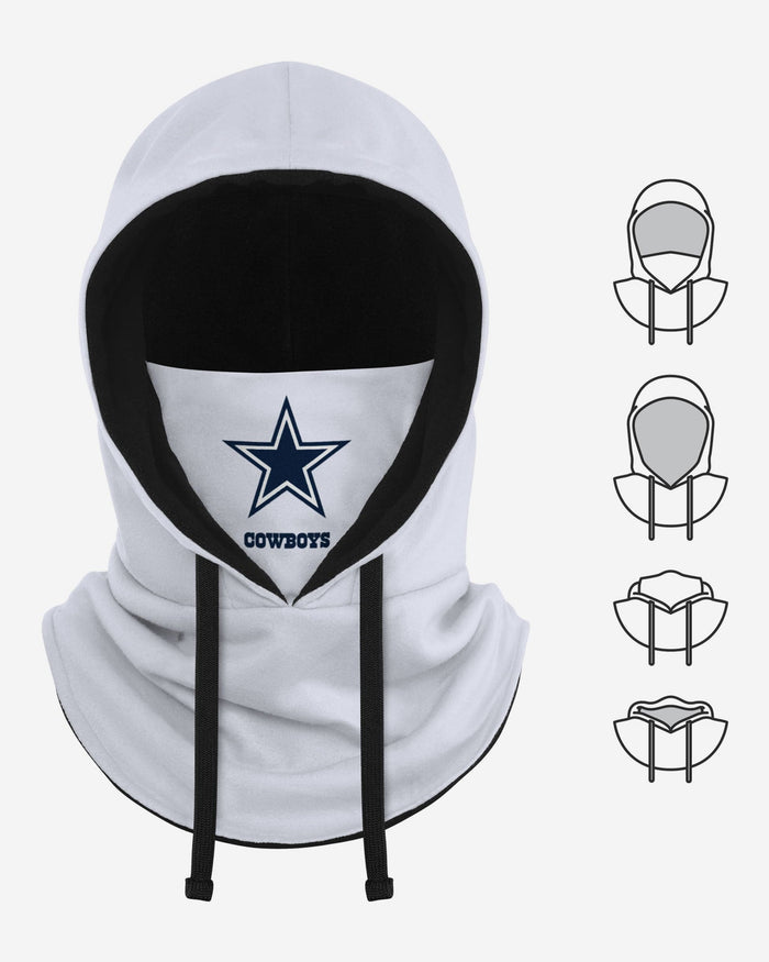Dallas Cowboys White Drawstring Hooded Gaiter FOCO - FOCO.com