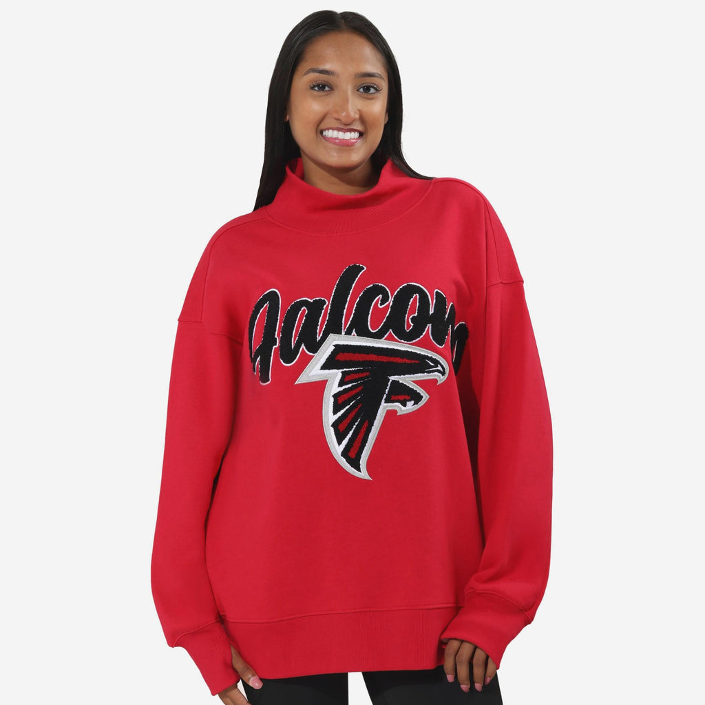 Atlanta Falcons Chenille Logo Oversized Mockneck Sweatshirt FOCO S - FOCO.com