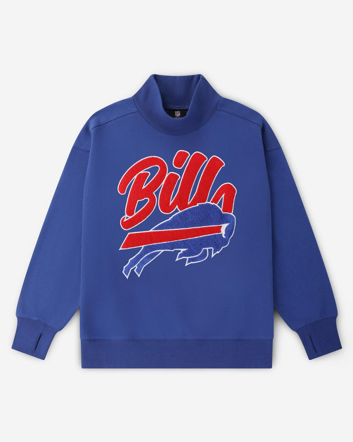 Buffalo Bills Chenille Logo Oversized Mockneck Sweatshirt FOCO S - FOCO.com