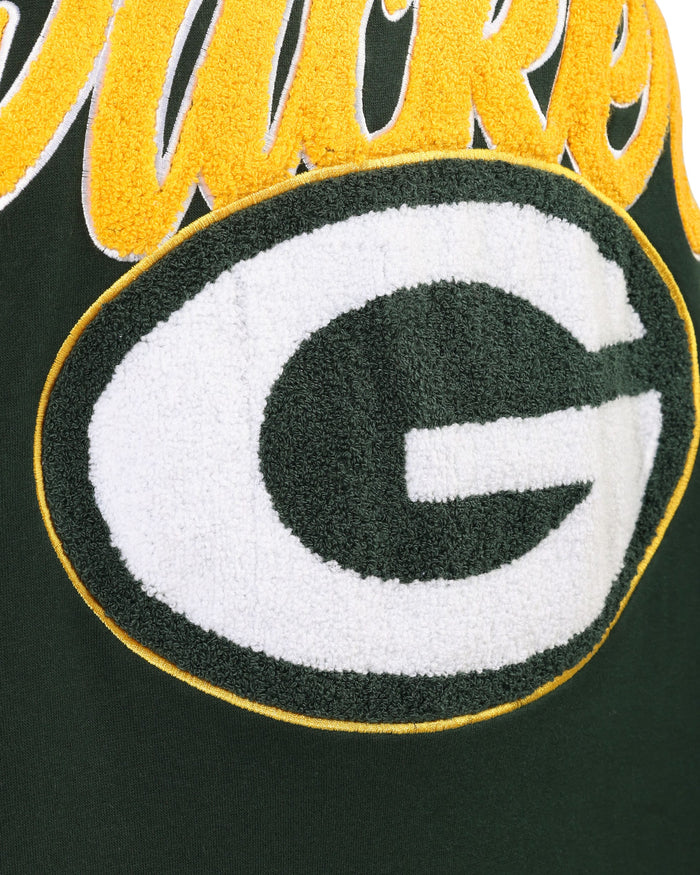 Green Bay Packers Chenille Logo Oversized Mockneck Sweatshirt FOCO S - FOCO.com