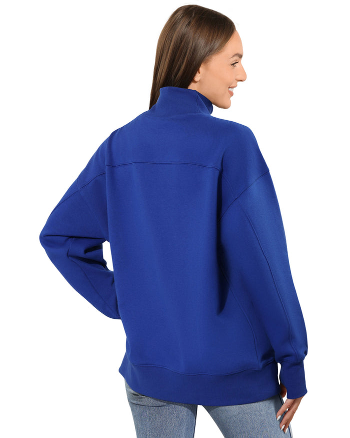 New York Giants Womens Chenille Oversized Mockneck Sweatshirt FOCO S - FOCO.com