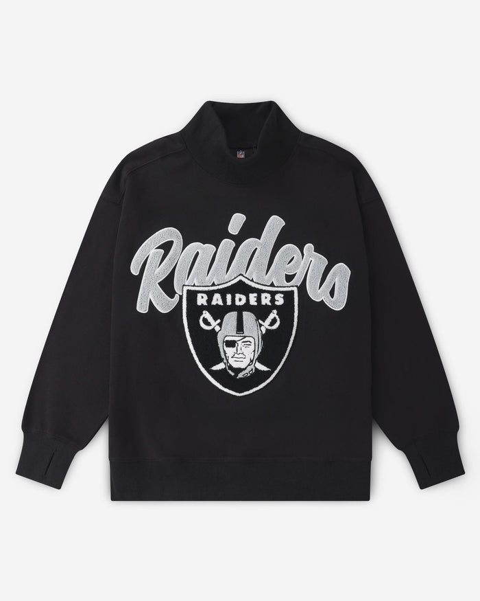 Las Vegas Raiders Chenille Logo Oversized Mockneck Sweatshirt FOCO S - FOCO.com