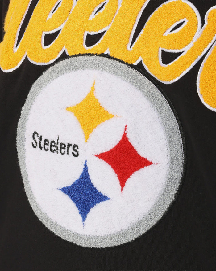 Pittsburgh Steelers Chenille Logo Oversized Mockneck Sweatshirt FOCO S - FOCO.com