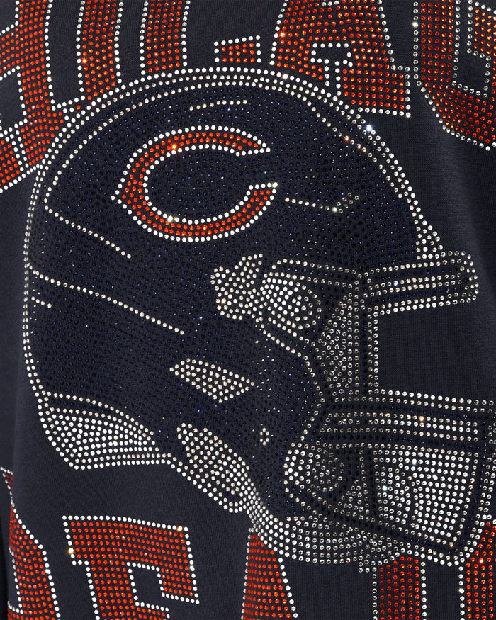 Chicago Bears Rhinestone Logo Mock Neck Oversized Sweater FOCO S - FOCO.com