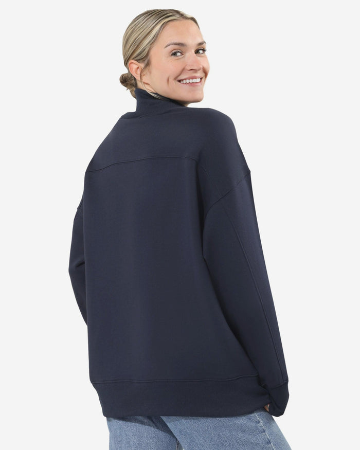 Denver Broncos Rhinestone Logo Mock Neck Oversized Sweater FOCO S - FOCO.com