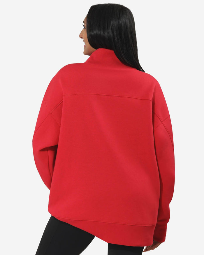Kansas City Chiefs Rhinestone Logo Mock Neck Oversized Sweater FOCO S - FOCO.com