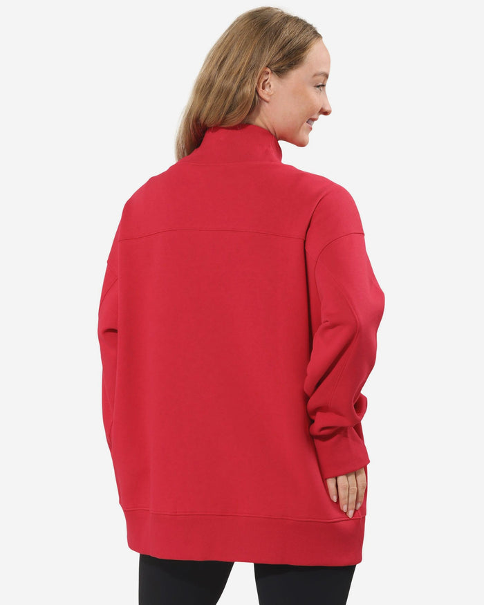 San Francisco 49ers Rhinestone Logo Mock Neck Oversized Sweater FOCO S - FOCO.com