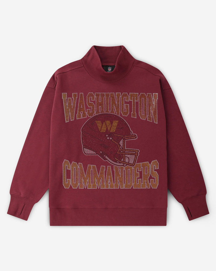 Washington Commanders Rhinestone Logo Mock Neck Oversized Sweater FOCO S - FOCO.com