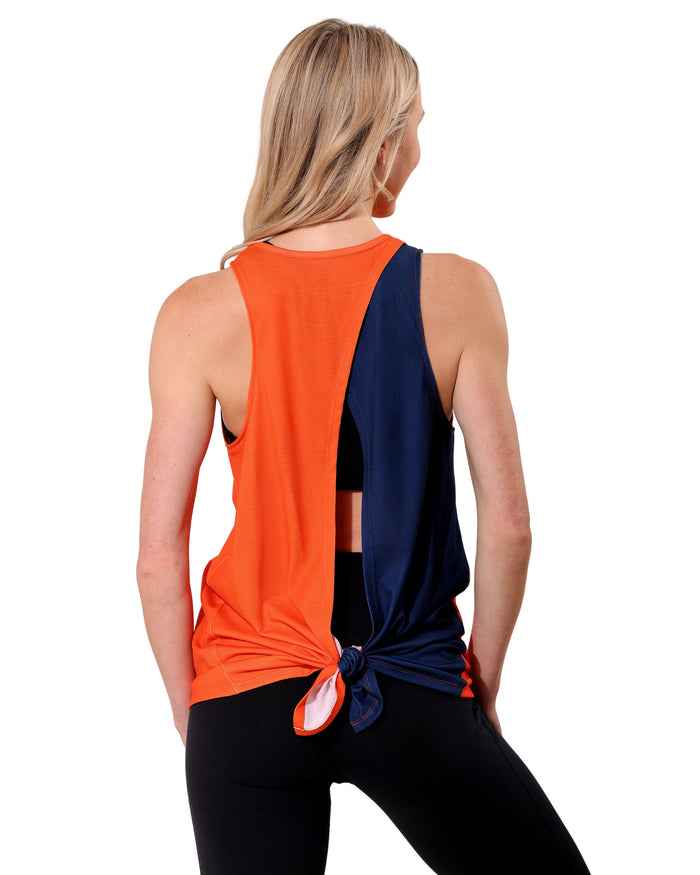Denver Broncos Rhinestone Tie-Breaker Sleeveless Top