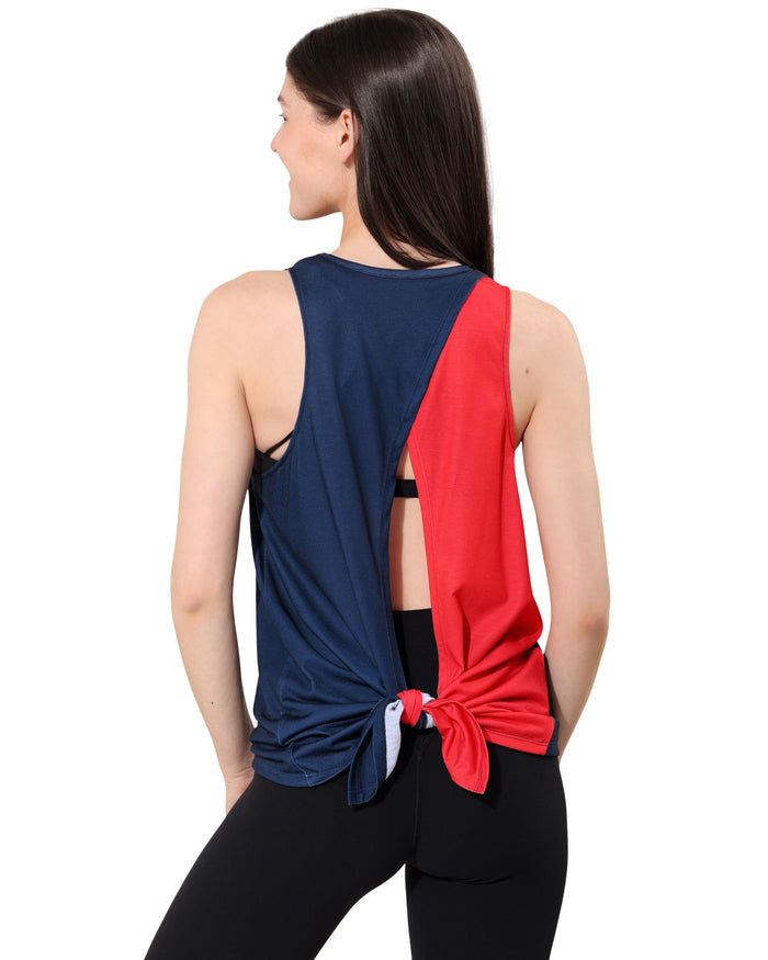 New England Patriots Rhinestone Tie-Breaker Sleeveless Top