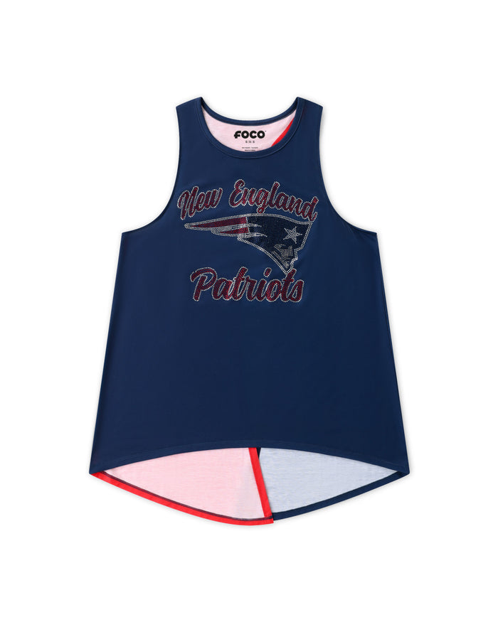 New England Patriots Rhinestone Tie-Breaker Sleeveless Top