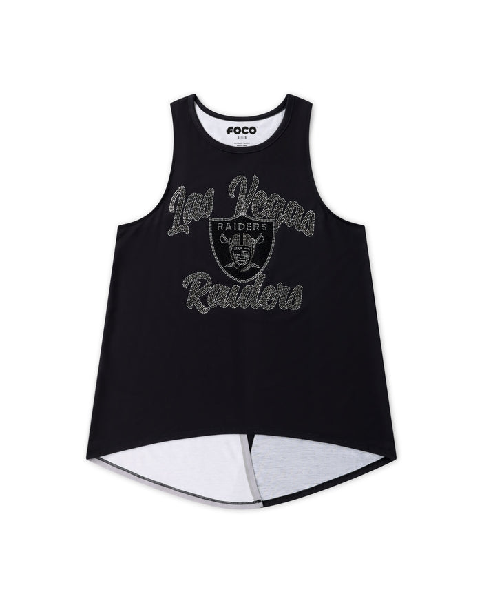 Las Vegas Raiders Rhinestone Tie-Breaker Sleeveless Top