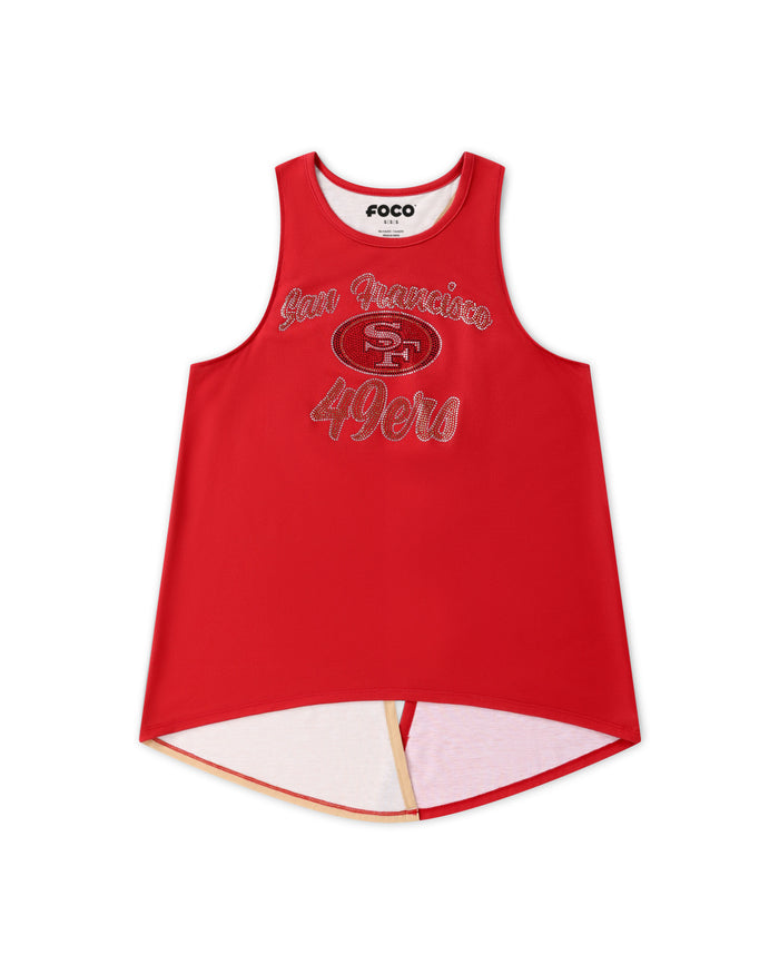 San Francisco 49ers Rhinestone Tie-Breaker Sleeveless Top