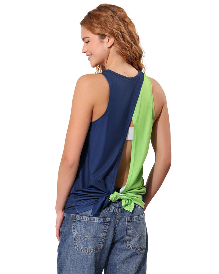 Seattle Seahawks Rhinestone Tie-Breaker Sleeveless Top