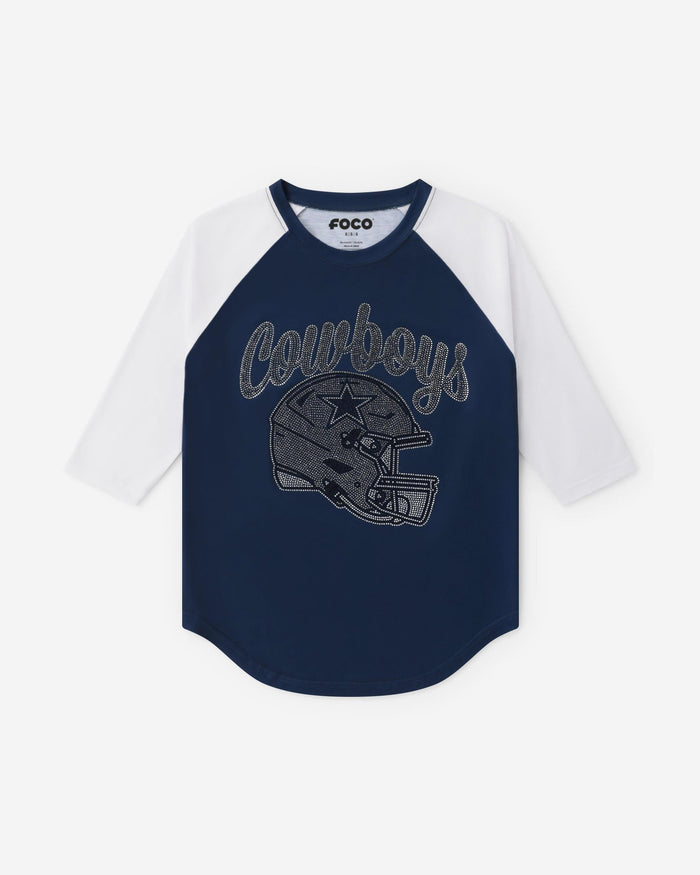 Dallas Cowboys Rhinestone Raglan T-Shirt FOCO S - FOCO.com
