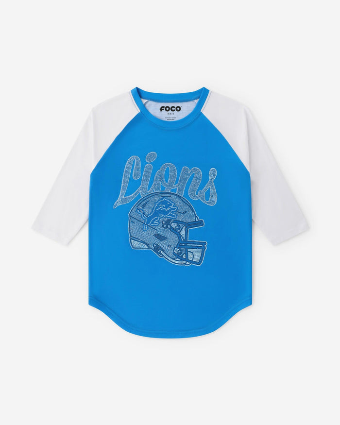 Detroit Lions Rhinestone Raglan T-Shirt FOCO S - FOCO.com