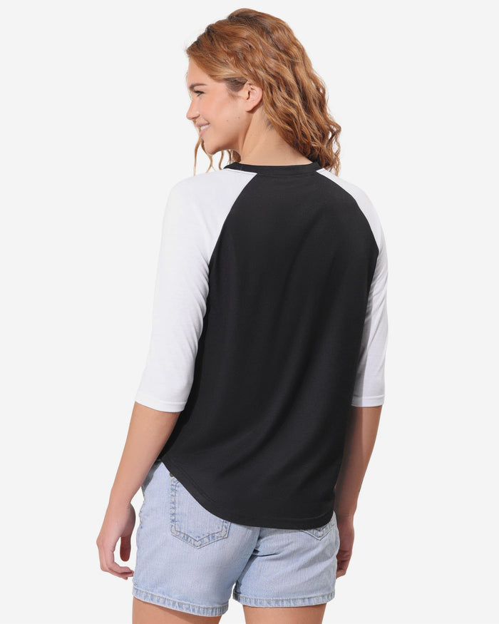 Las Vegas Raiders Rhinestone Raglan T-Shirt FOCO S - FOCO.com