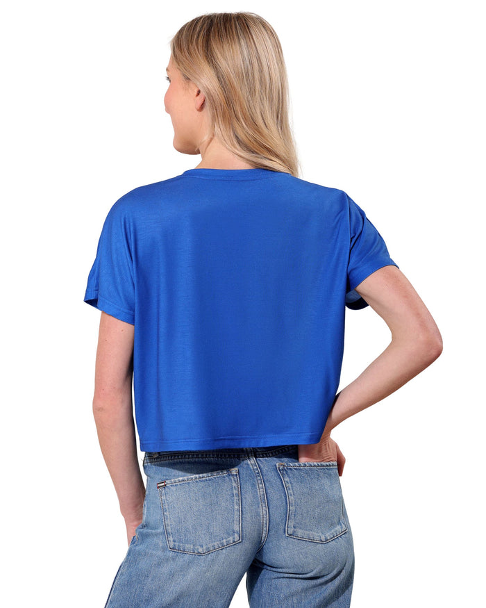 Buffalo Bills Big Wordmark Rhinestone Crop Top FOCO S - FOCO.com