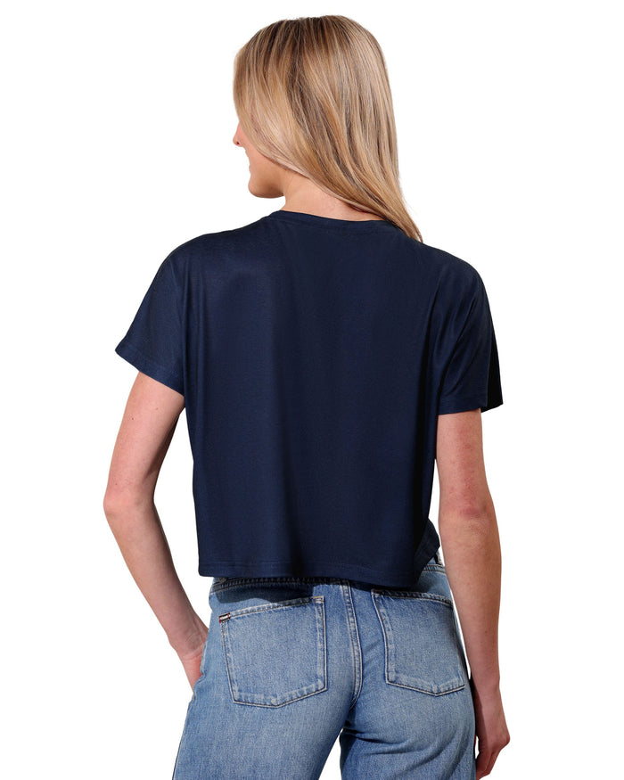 Dallas Cowboys Big Wordmark Rhinestone Crop Top FOCO S - FOCO.com