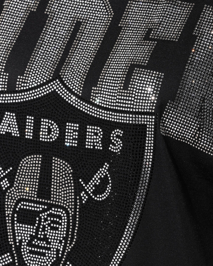 Las Vegas Raiders Big Wordmark Rhinestone Crop Top FOCO S - FOCO.com