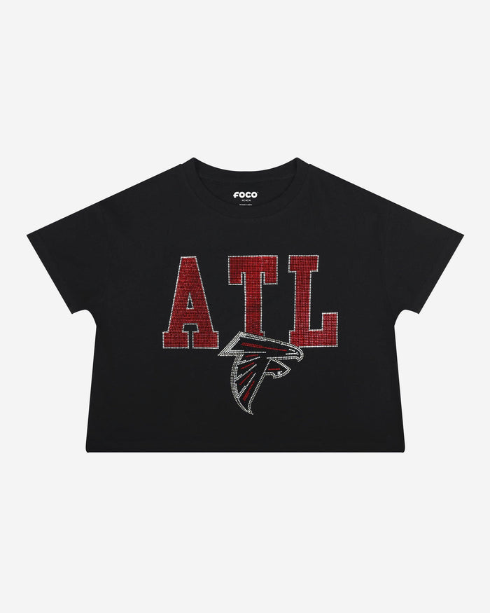 Atlanta Falcons Womens Rhinestone Logo Crop Top FOCO S - FOCO.com