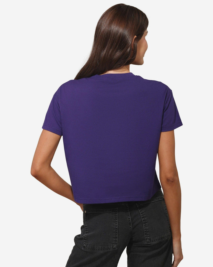 Baltimore Ravens Womens Rhinestone Logo Crop Top FOCO S - FOCO.com