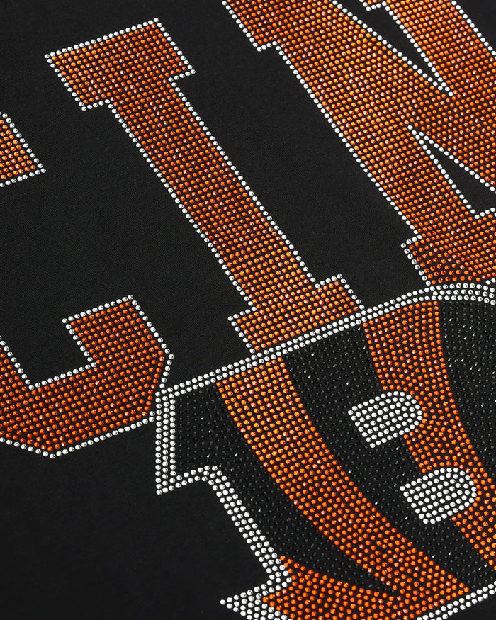 Cincinnati Bengals Womens Rhinestone Logo Crop Top FOCO S - FOCO.com