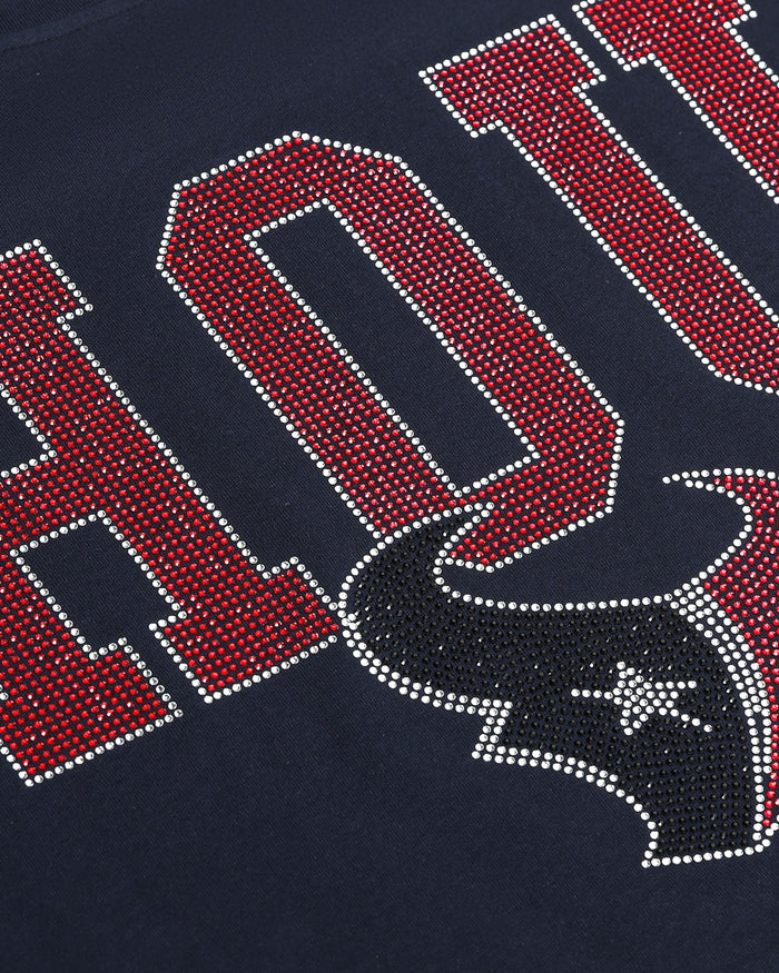 Houston Texans Womens Rhinestone Logo Crop Top FOCO S - FOCO.com