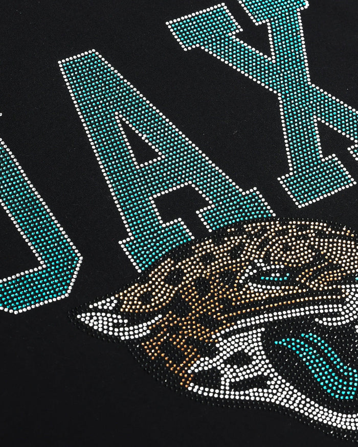 Jacksonville Jaguars Womens Rhinestone Logo Crop Top FOCO S - FOCO.com