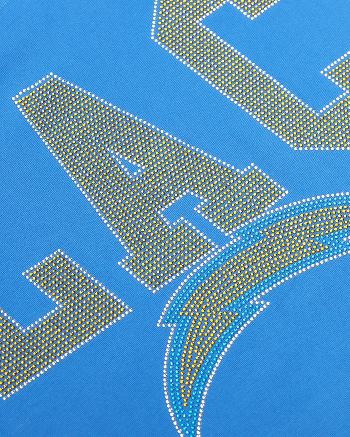Los Angeles Chargers Womens Rhinestone Logo Crop Top FOCO S - FOCO.com