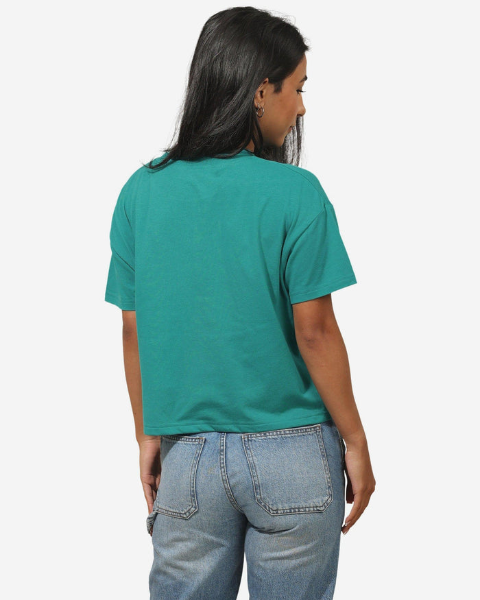 Miami Dolphins Womens Rhinestone Logo Crop Top FOCO S - FOCO.com