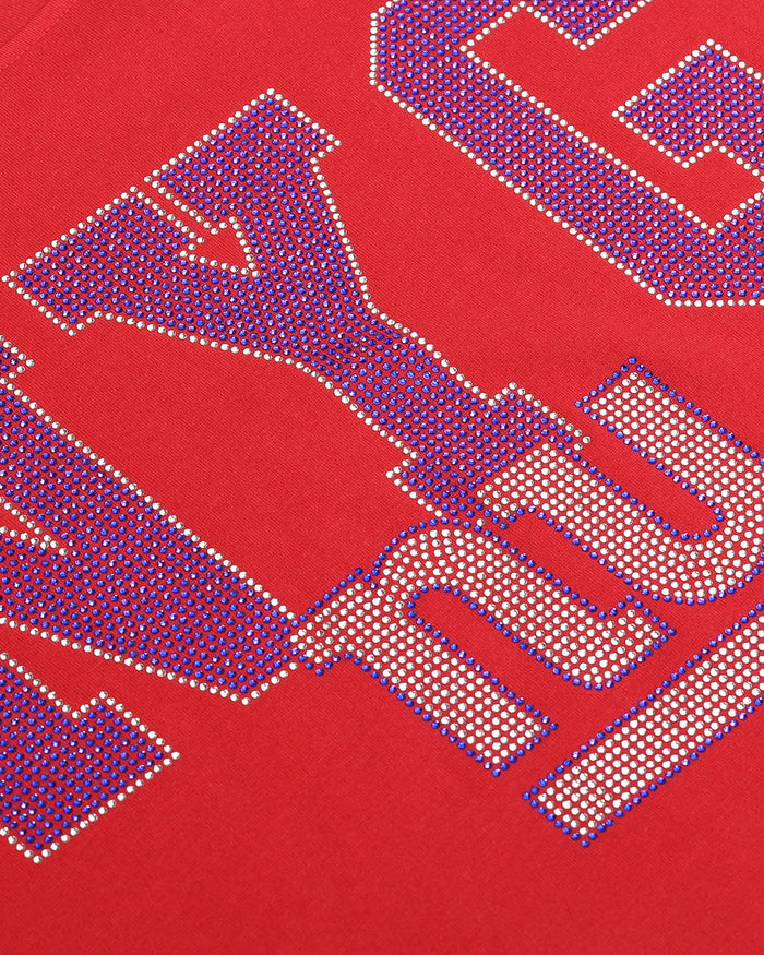 New York Giants Womens Rhinestone Logo Crop Top FOCO S - FOCO.com