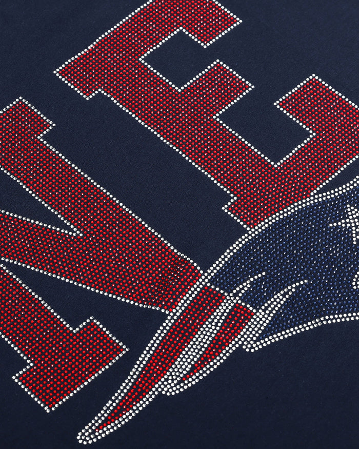 New England Patriots Womens Rhinestone Logo Crop Top FOCO S - FOCO.com