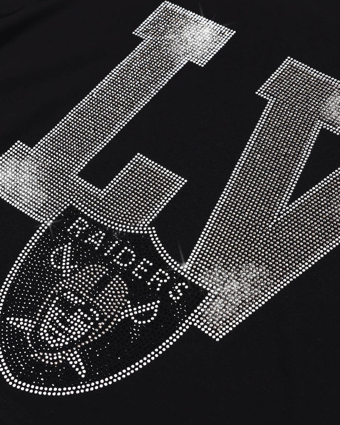 Las Vegas Raiders Womens Rhinestone Logo Crop Top FOCO S - FOCO.com